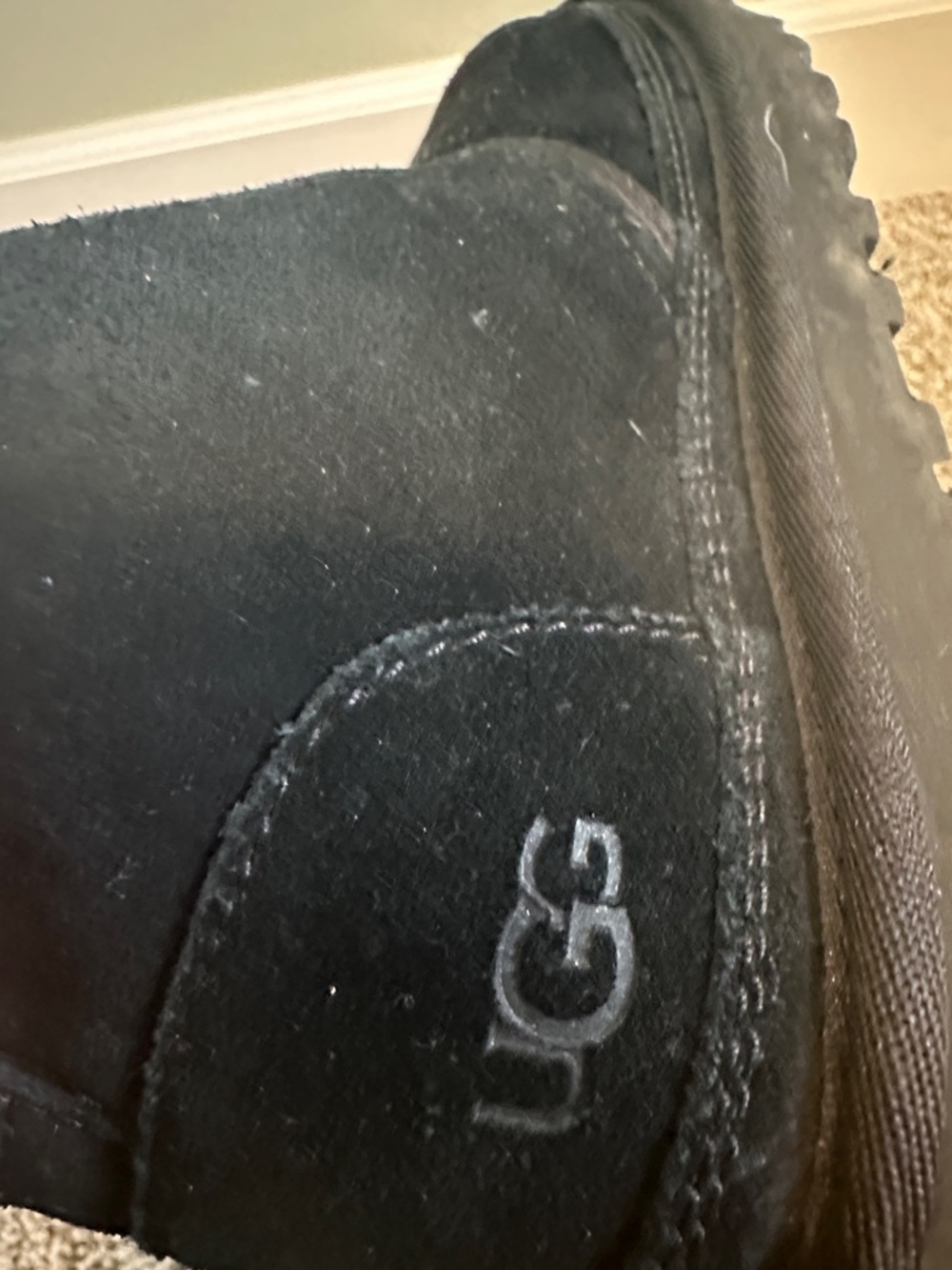 Ugg Black Suede Lace-Up Winter Boots - Picture 5 of 6